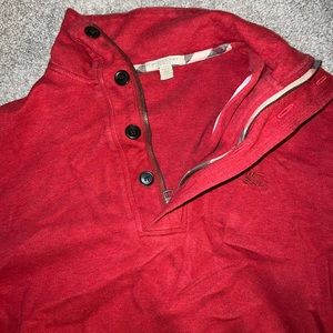 men’s large burberry brit quarter zip with buttons